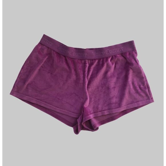 Juicy Couture Velour Rhinestone Logo Sleep Shorts Women Size L Loungewear y2k - Picture 2 of 10